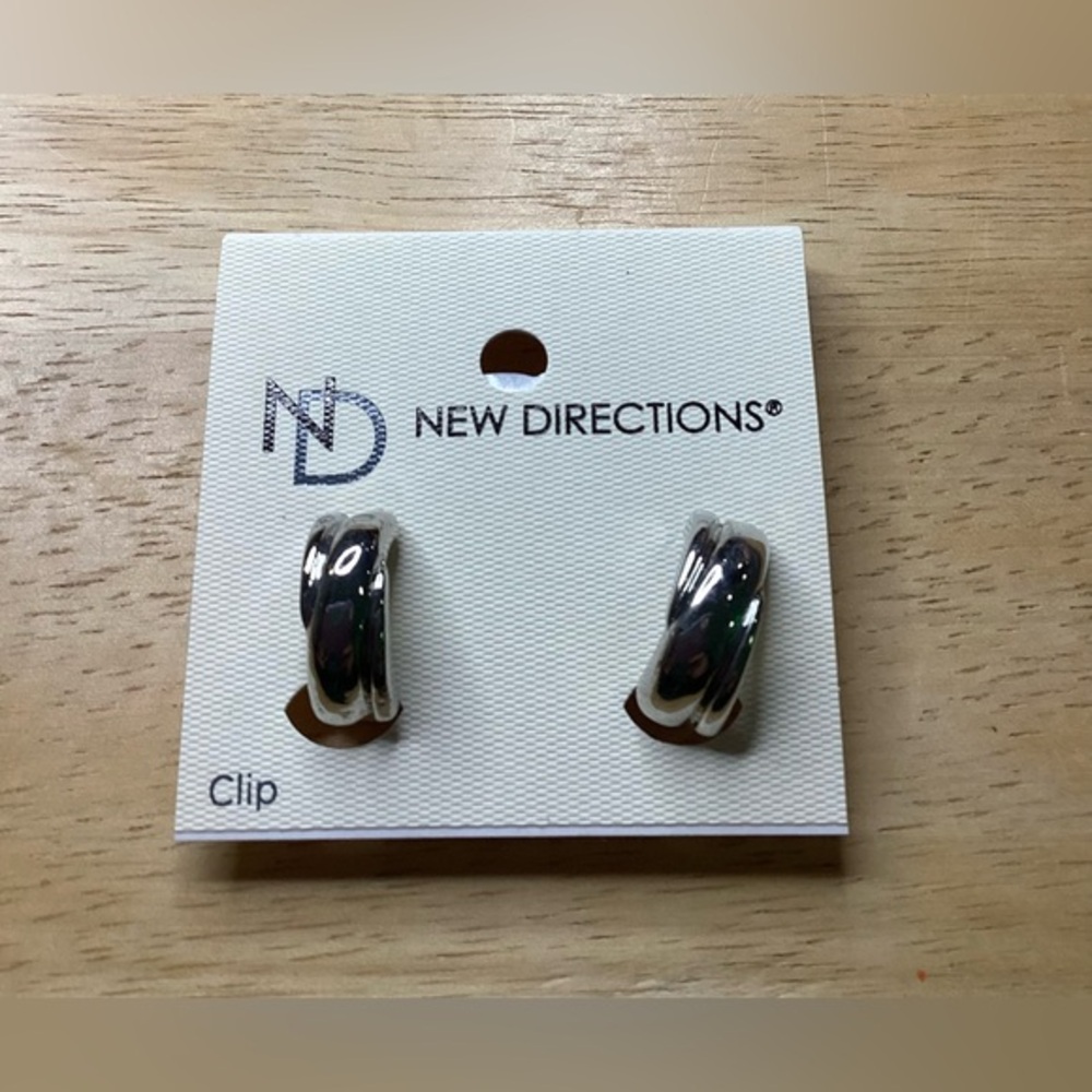 New Directions Silver Tone Clip On Earrings